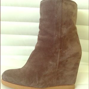 Stuart Weitzman Wedge Suede Ankle Boots
